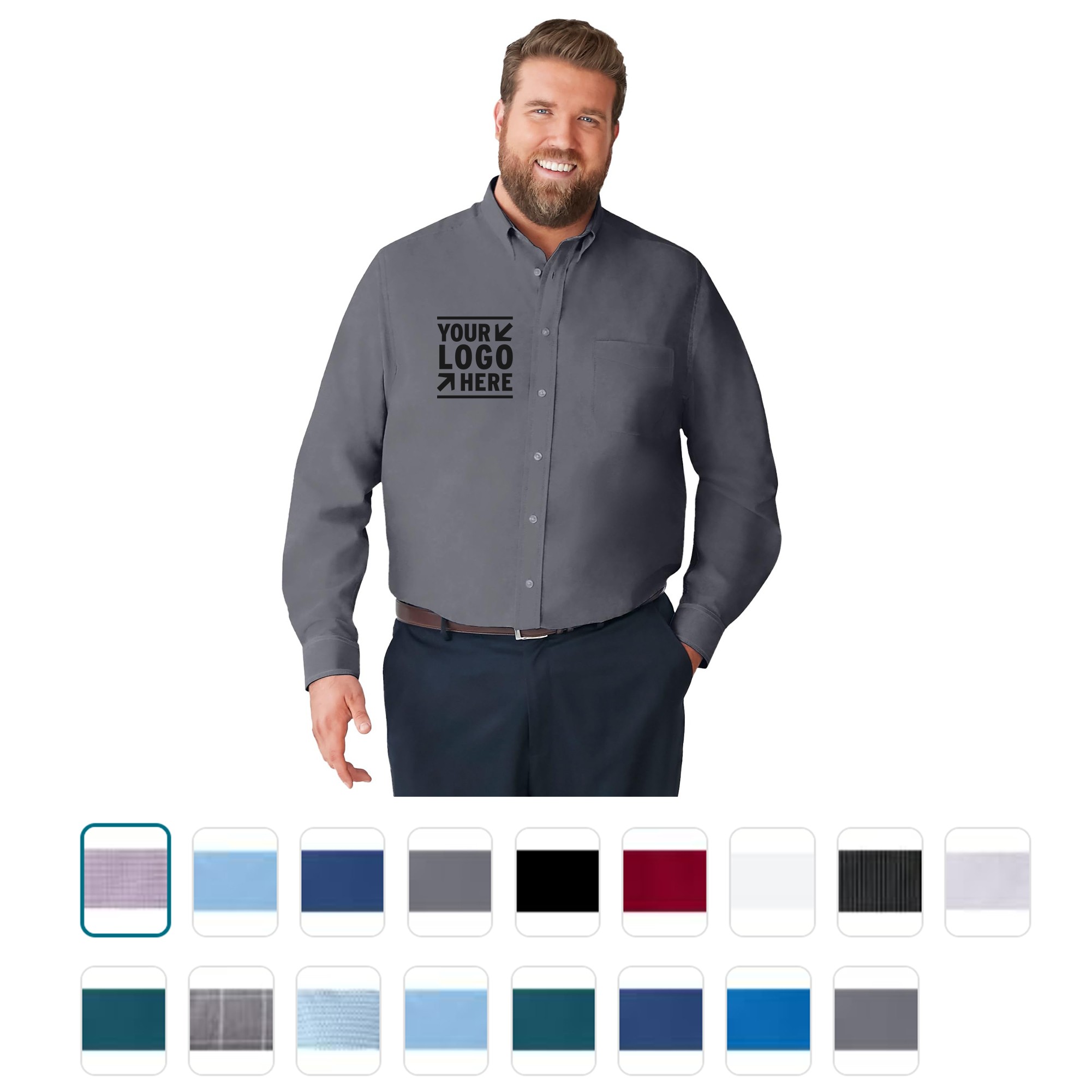 Men's Big & Tall Wrinkle Free Long Sleeve Dress Shirt 2