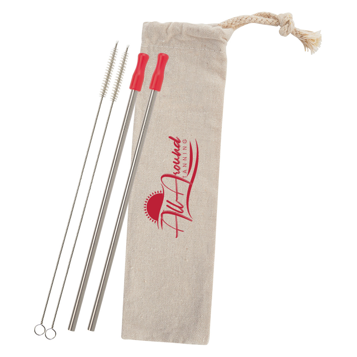 2-Pack Stainless Straw Kit with Cotton Pouch 3