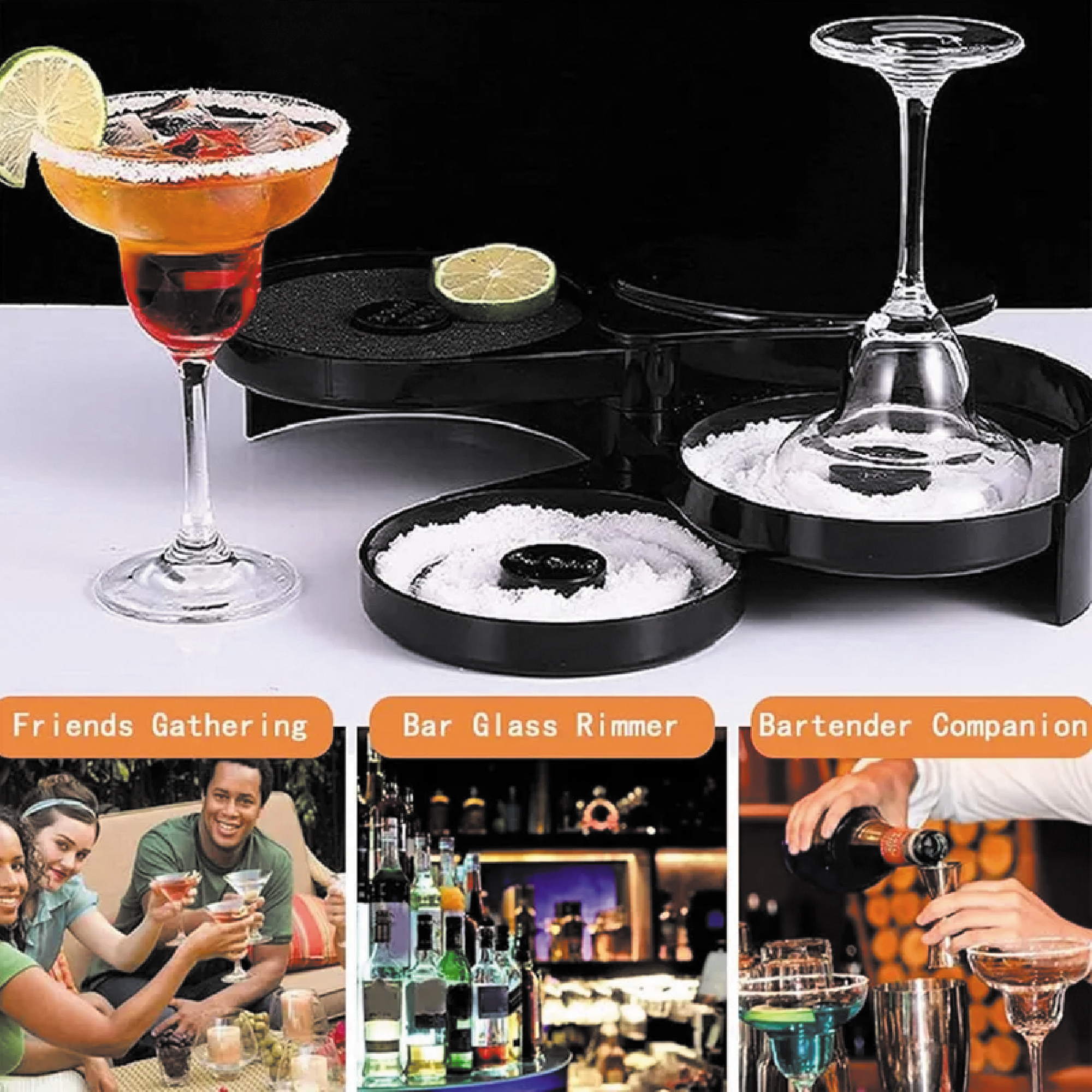 Bartender Tool 3 Tier Bar Glass Rimmer for Margarita and Cocktail 3