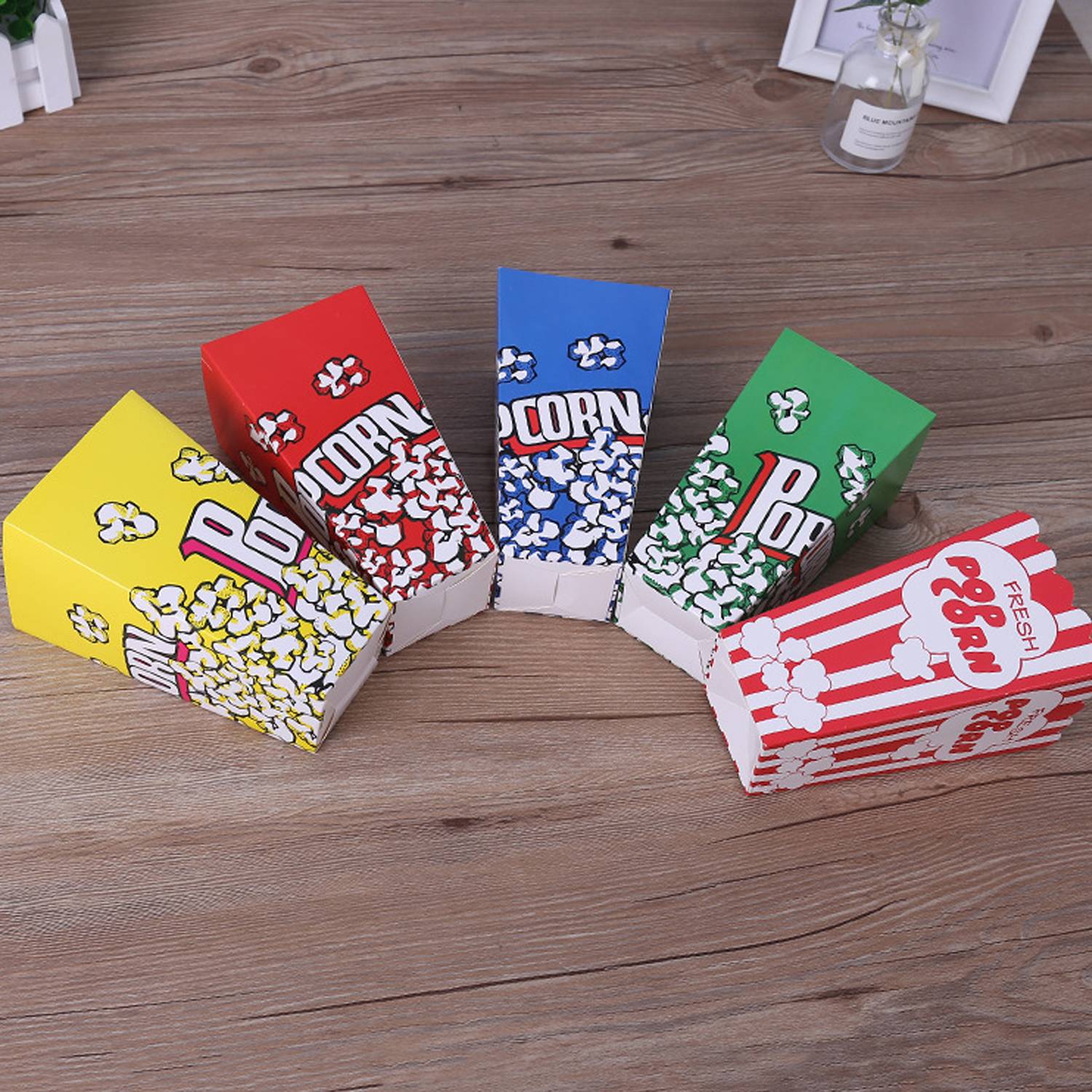 Square Disposable Food Folding Popcorn Paper Box 6