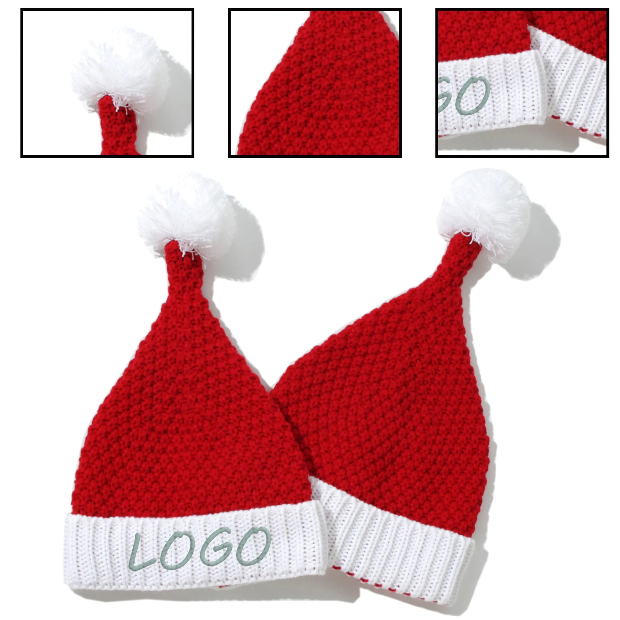 Knitted Christmas Family Santa Hats 2