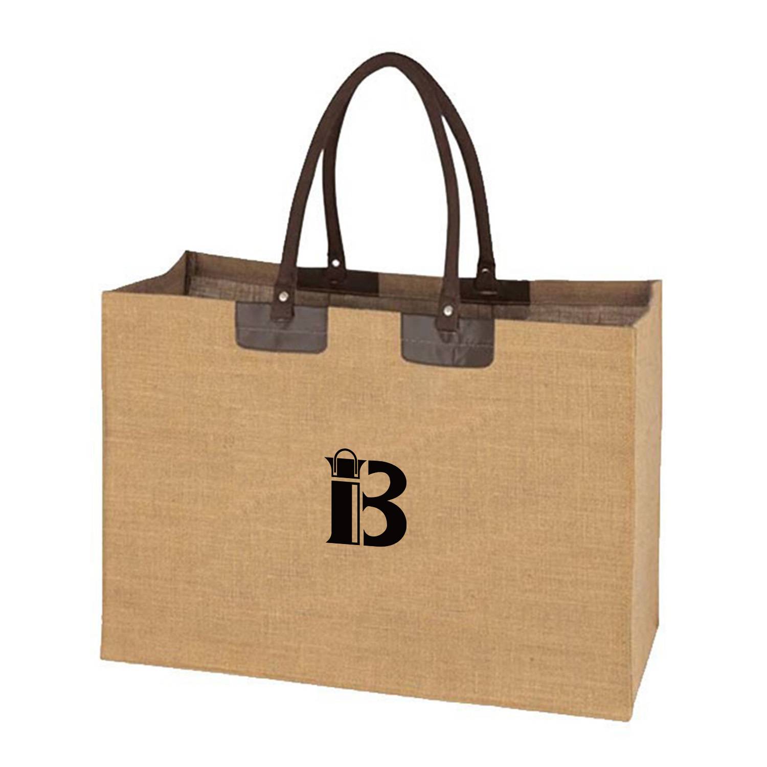 Large Capacity Jute Tote Bag, custom tote bag with logo imprint 2