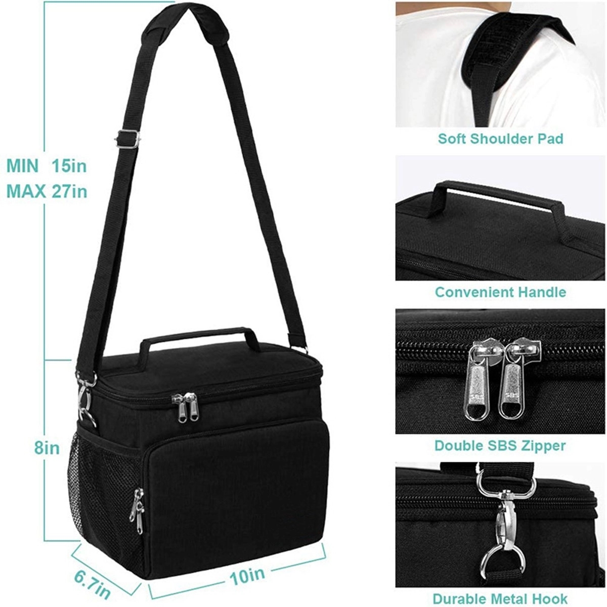 Large Insulated Soft Cooler Lunch Tote Bag 5