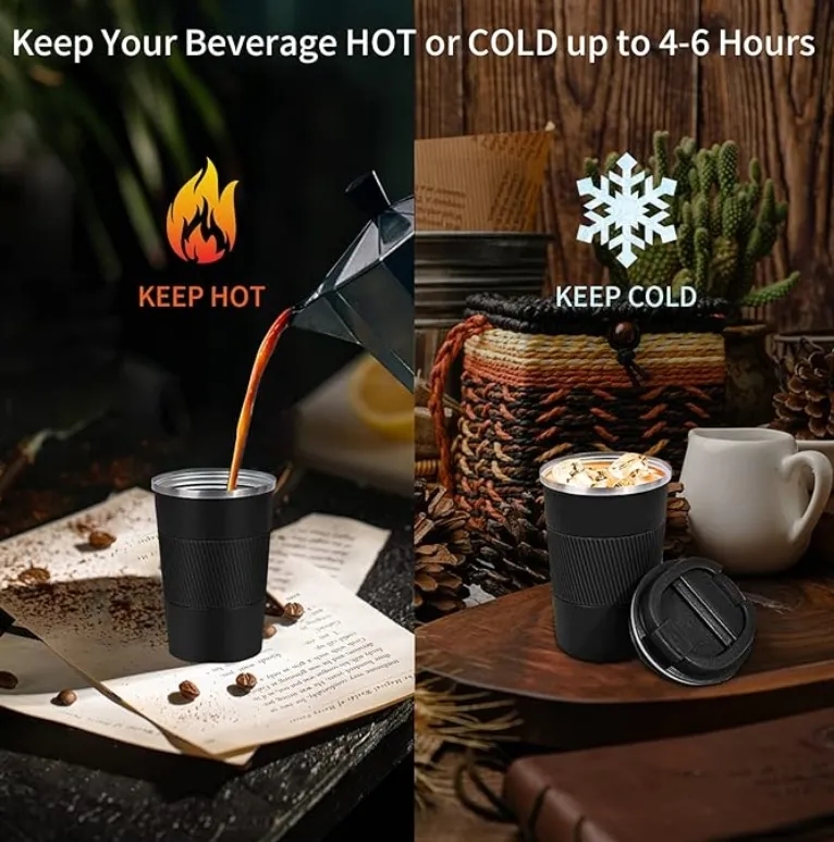Custom Stainless Steel Travel Coffee Mug Leakproof Insulated 12oz 6