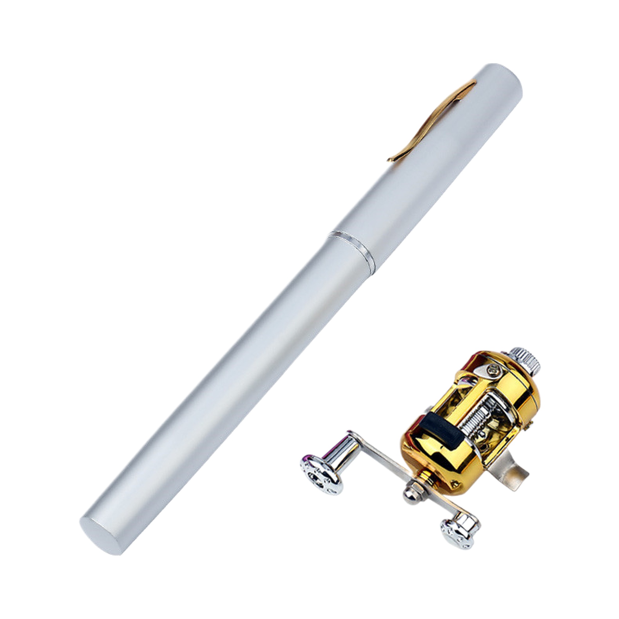Aluminum Alloy Pen-Style Fishing Rod 1m Mini Portable Pocket Ice Raft Bridge Fishing Hard Action 8