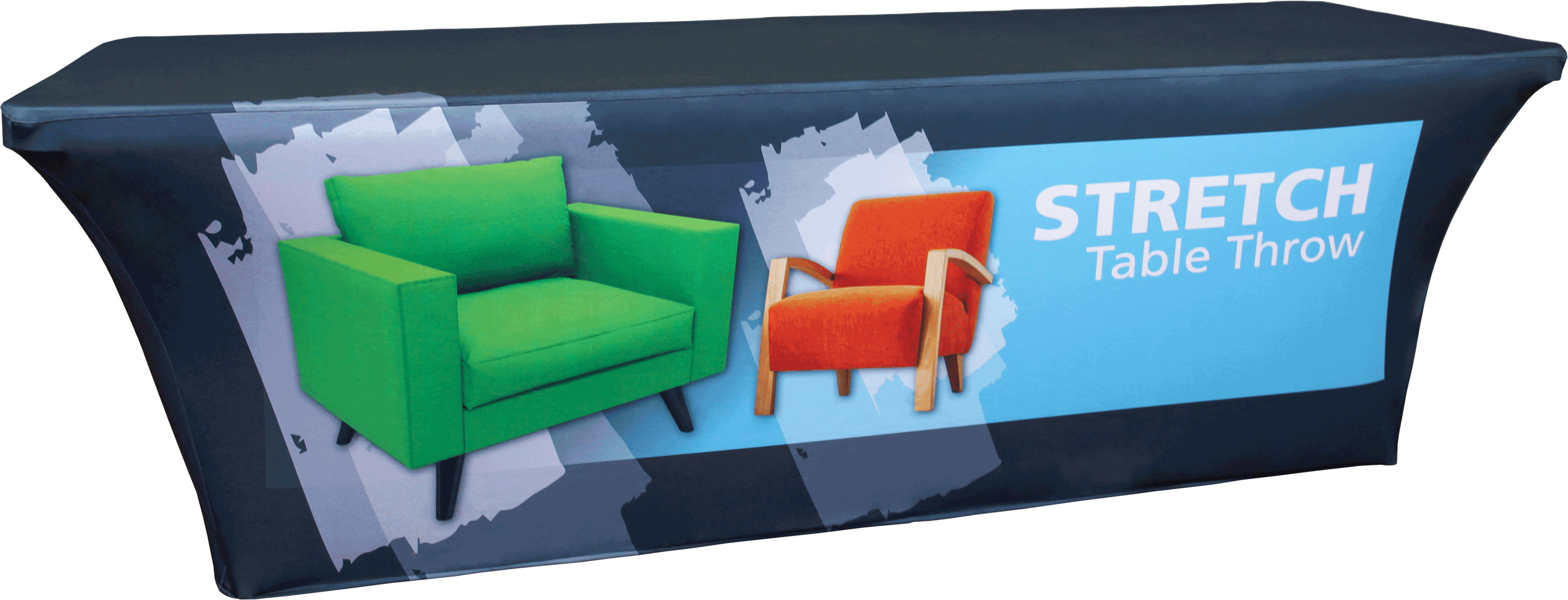 4' Dye Sub Printed 36" High Stretch Table Throw