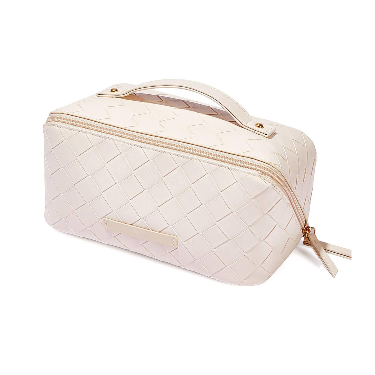 Large Capacity PU Leather Travel Cosmetic Bag w/ Compartment 3