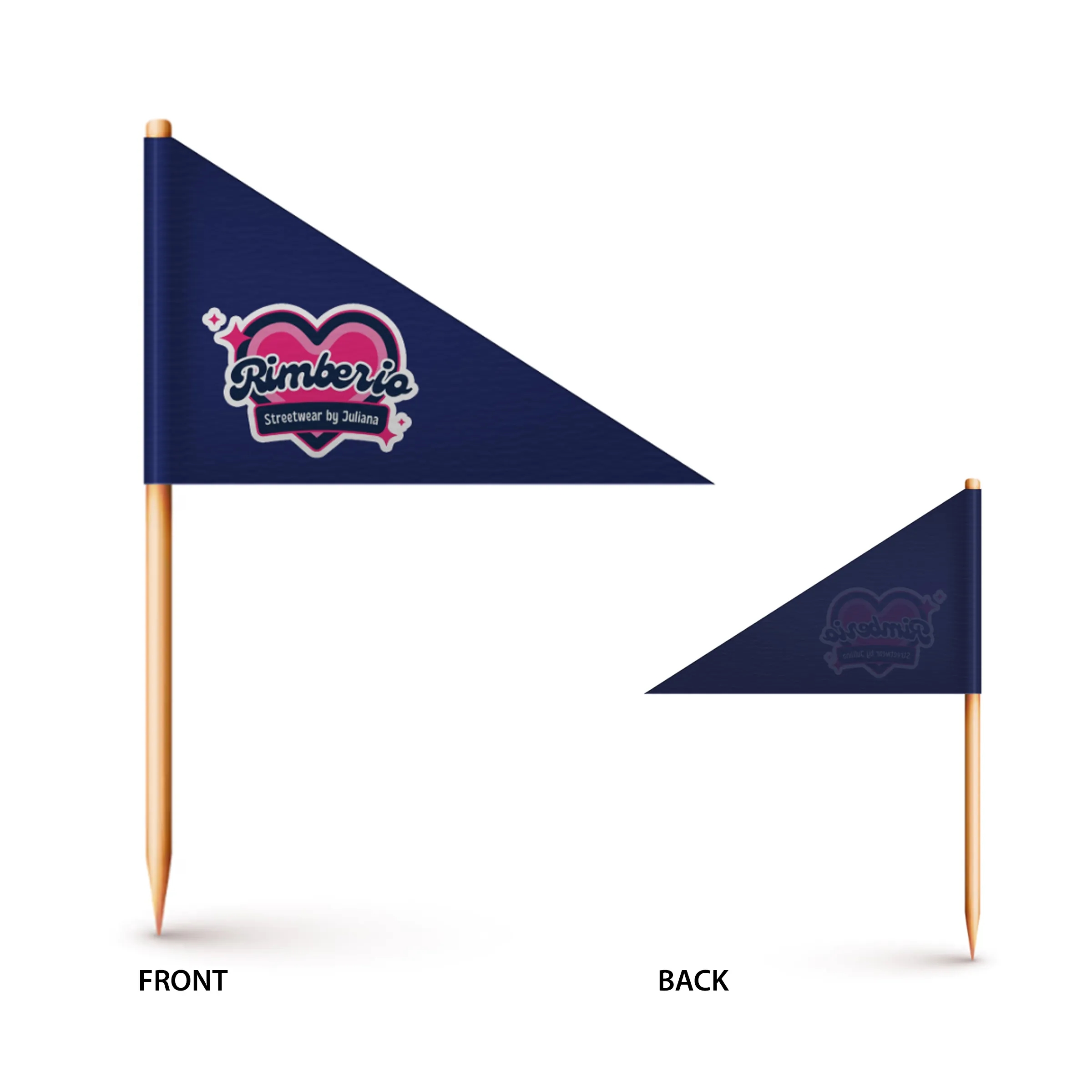 Custom Paper Toothpick Flags - Style F Flag Size 1.5" x 2.5" 4