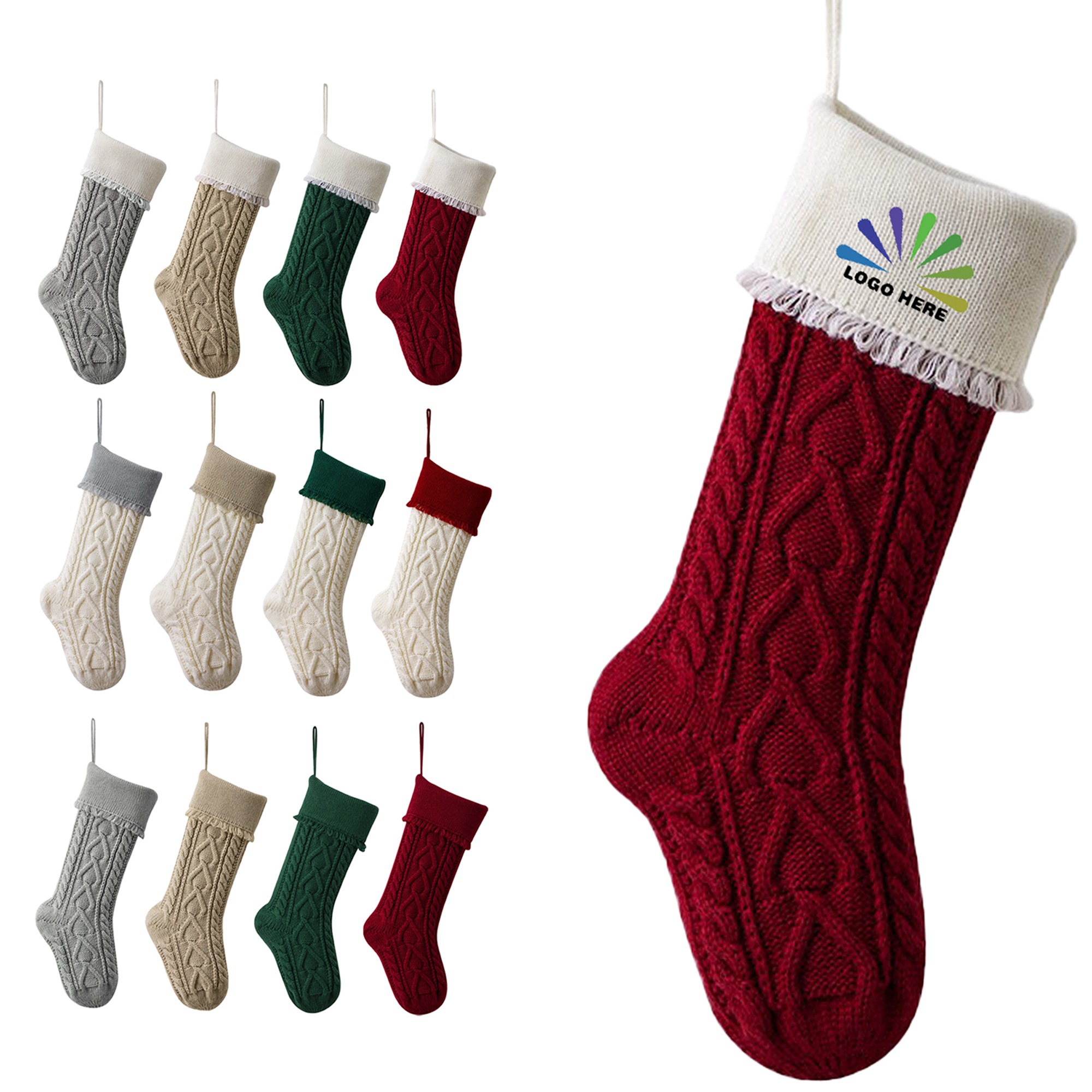 Personalized Christmas Knitted Stocking Bag 1
