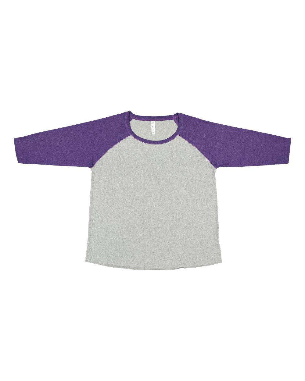 Women's Curvy Collection Baseball Three-Quarter Sleeve Tee - 3830 3