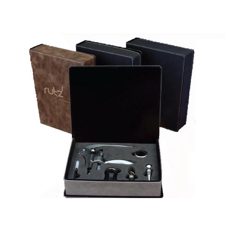 Leatherette Wine Tool Push Lever Set 20
