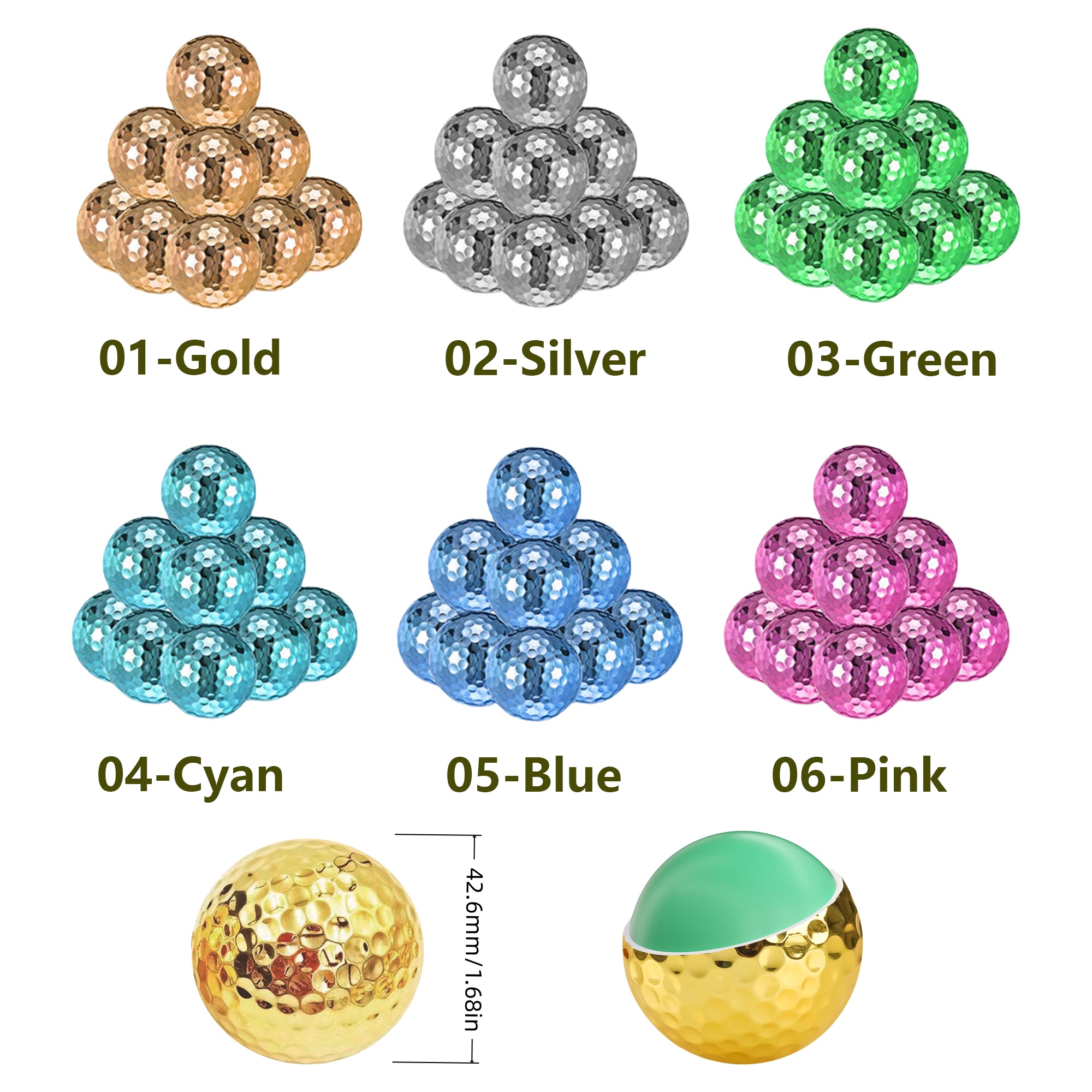 Colorful Electroplated Golf Balls 1