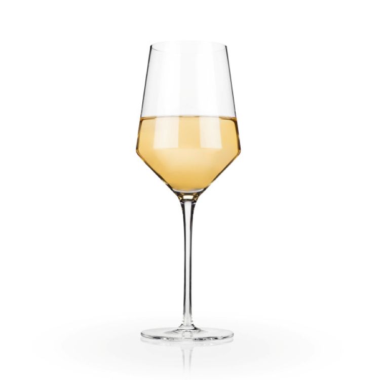 Viski® Raye Angled Crystal Chardonnay Glass, set of 2 1