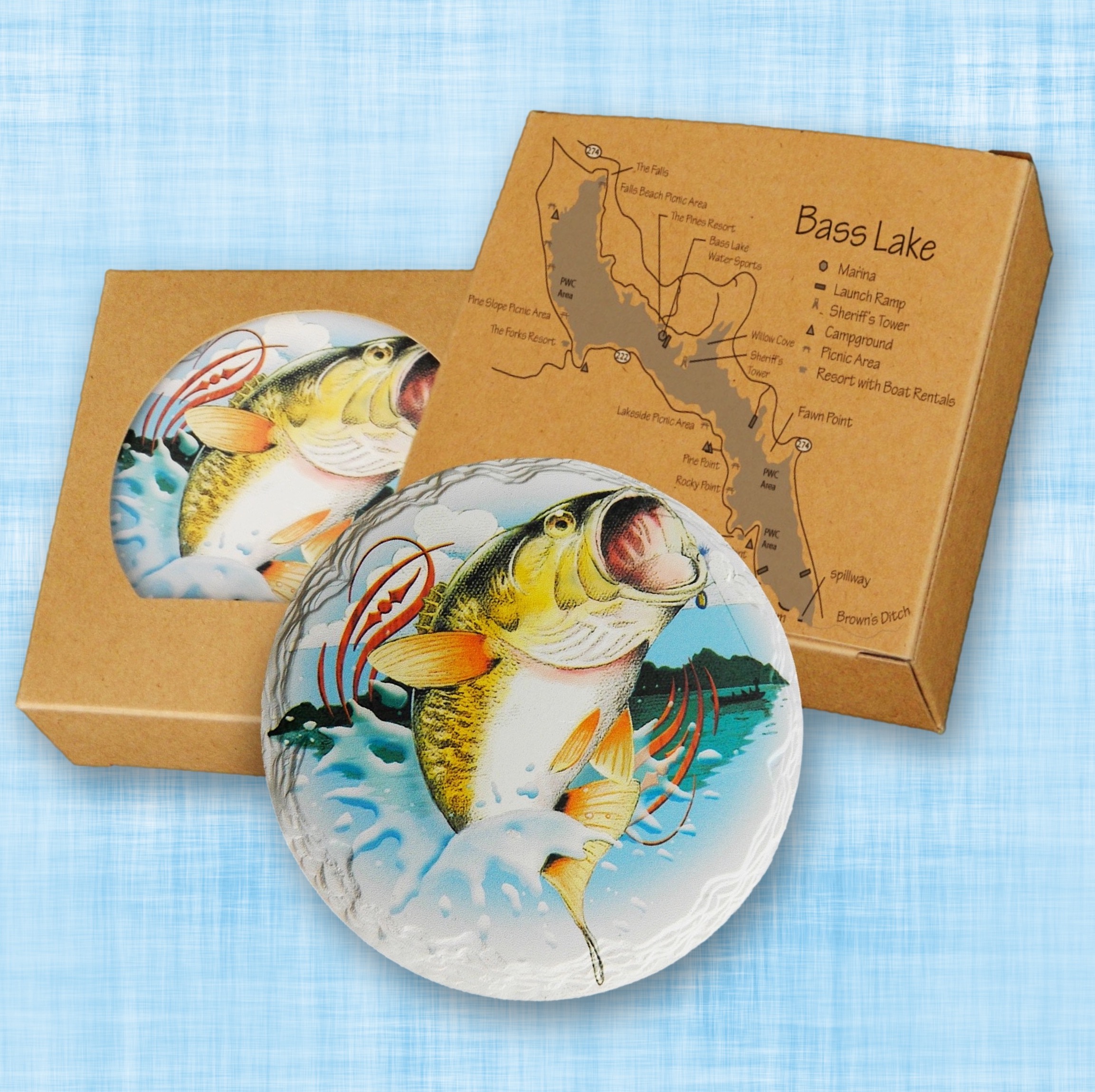 4 Round Custom Printed Coaster Box Set with Custom Print on Back of Box 8