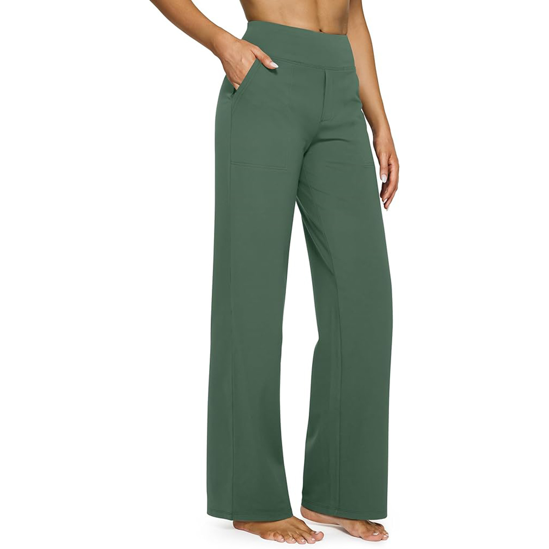 High Waisted Stretch Yoga Pants Women's Wide Leg Pants 14