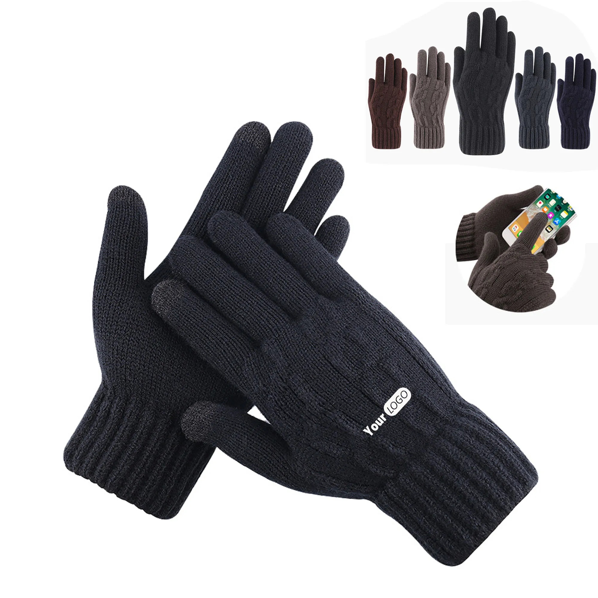 Touch Screen Warm Gloves with Thermal Soft Knit Lining 2