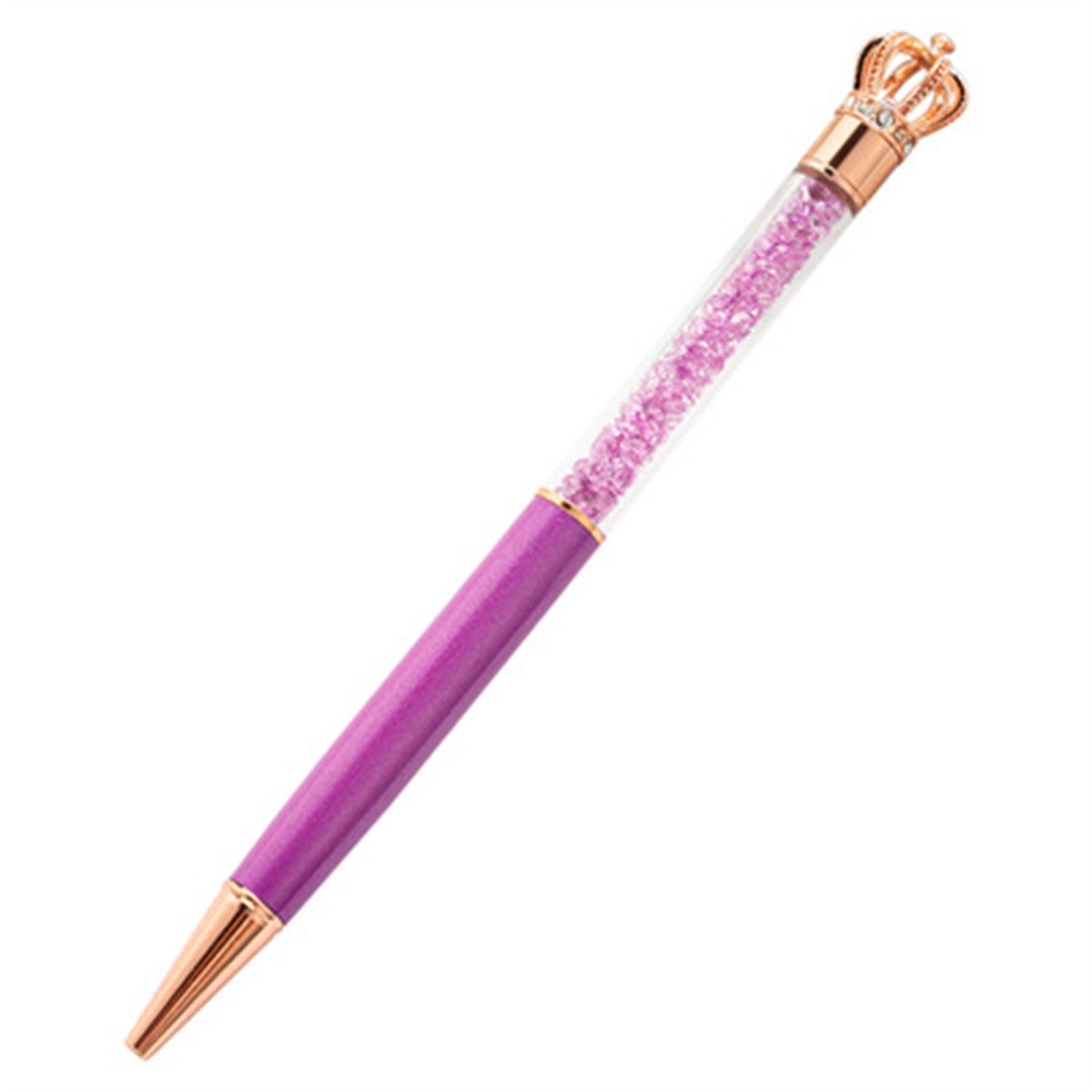 Crown Refills Diamond Crystal Stone Metal Ballpoint Pen 4