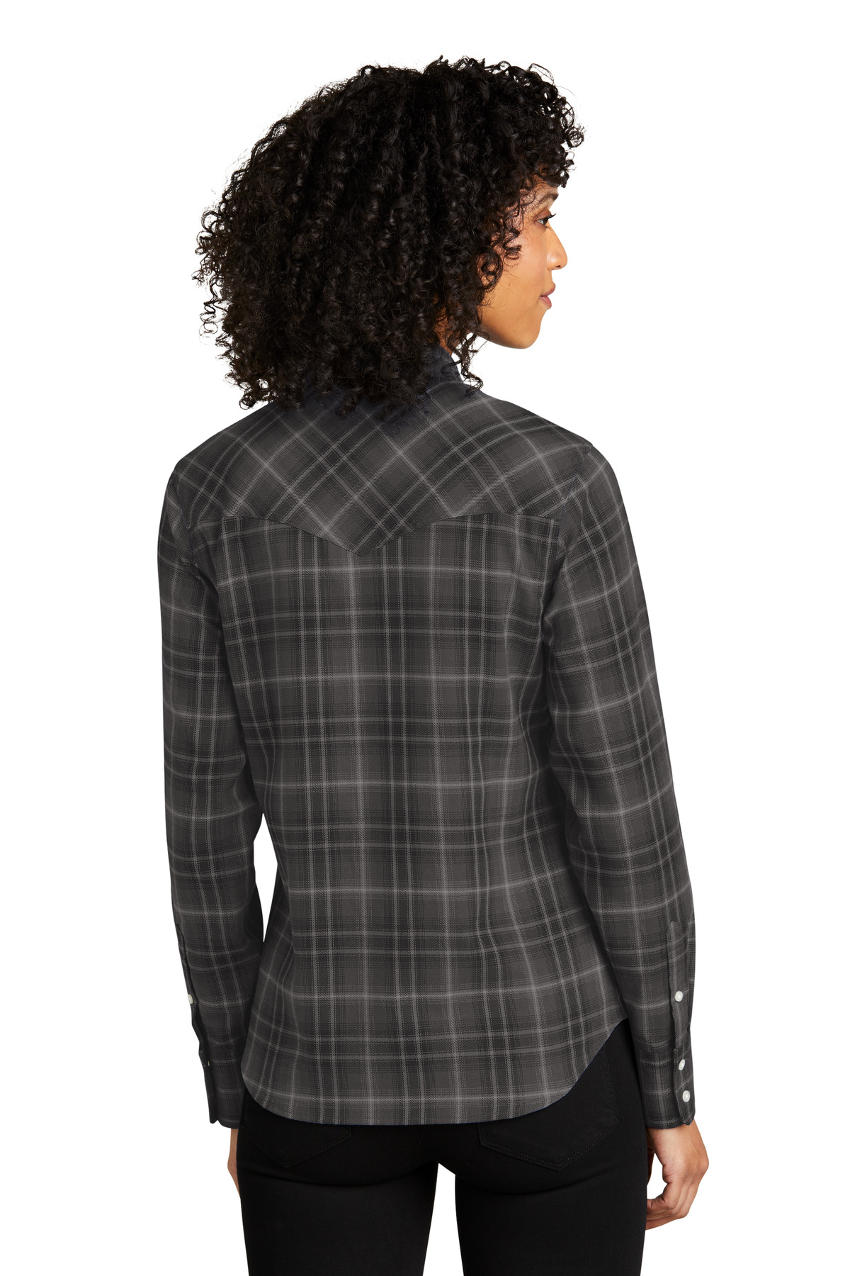 Women's Long Sleeve Ombre Plaid Shirt