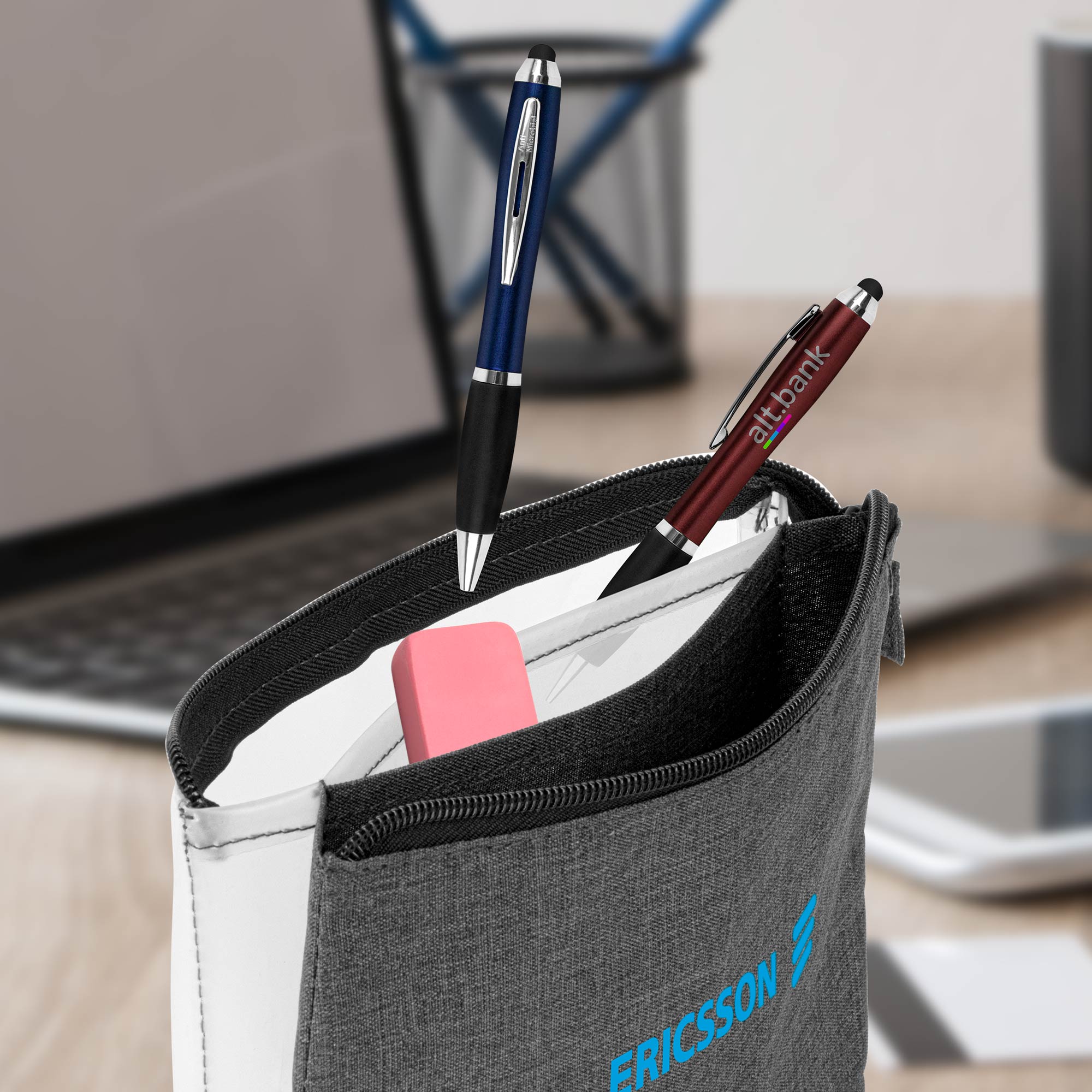 Heathered Reusable 3-Pocket EVA Pouch 3