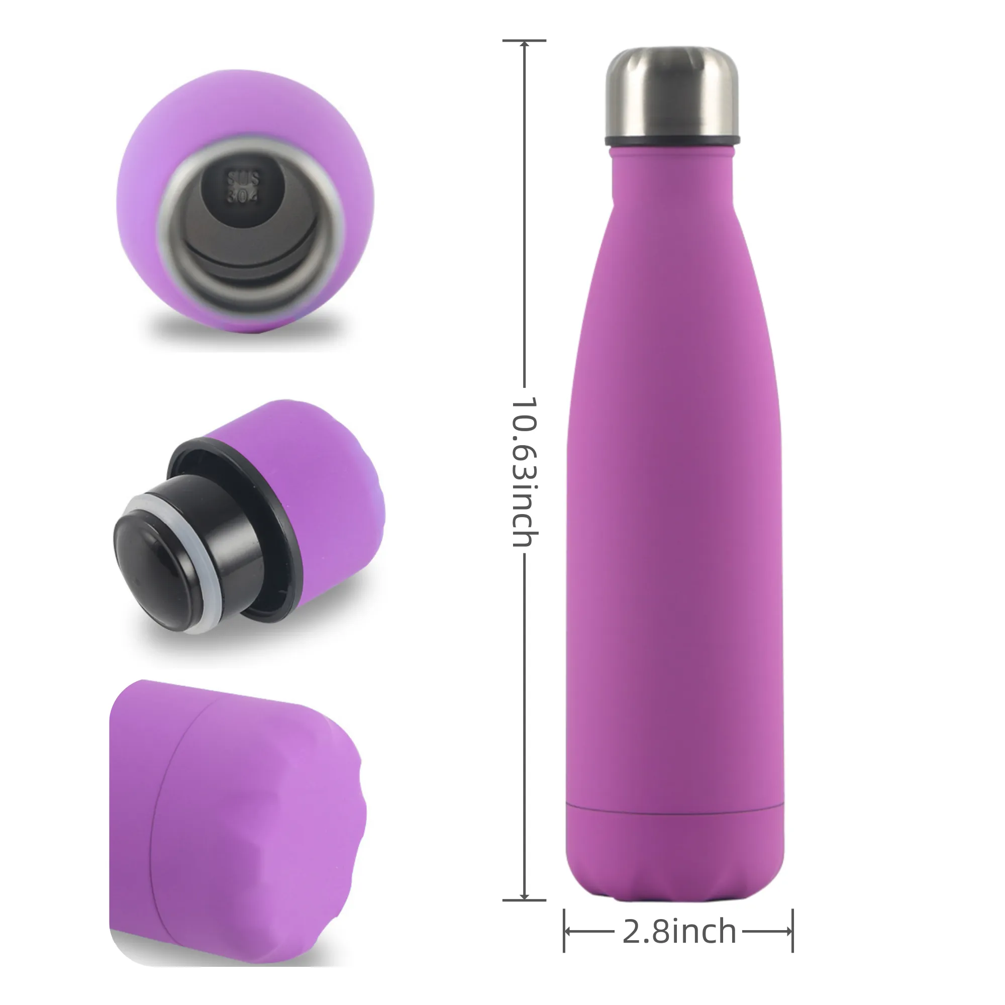 17oz 304 Stainless Steel Coke Bottle Thermos, custom water bottle with logo imprint 7