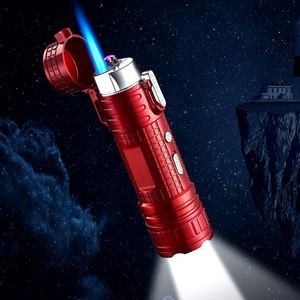 Alloy 4 In 1 Lighter With Flashlight Dual Electric Arc Jet Fire 27