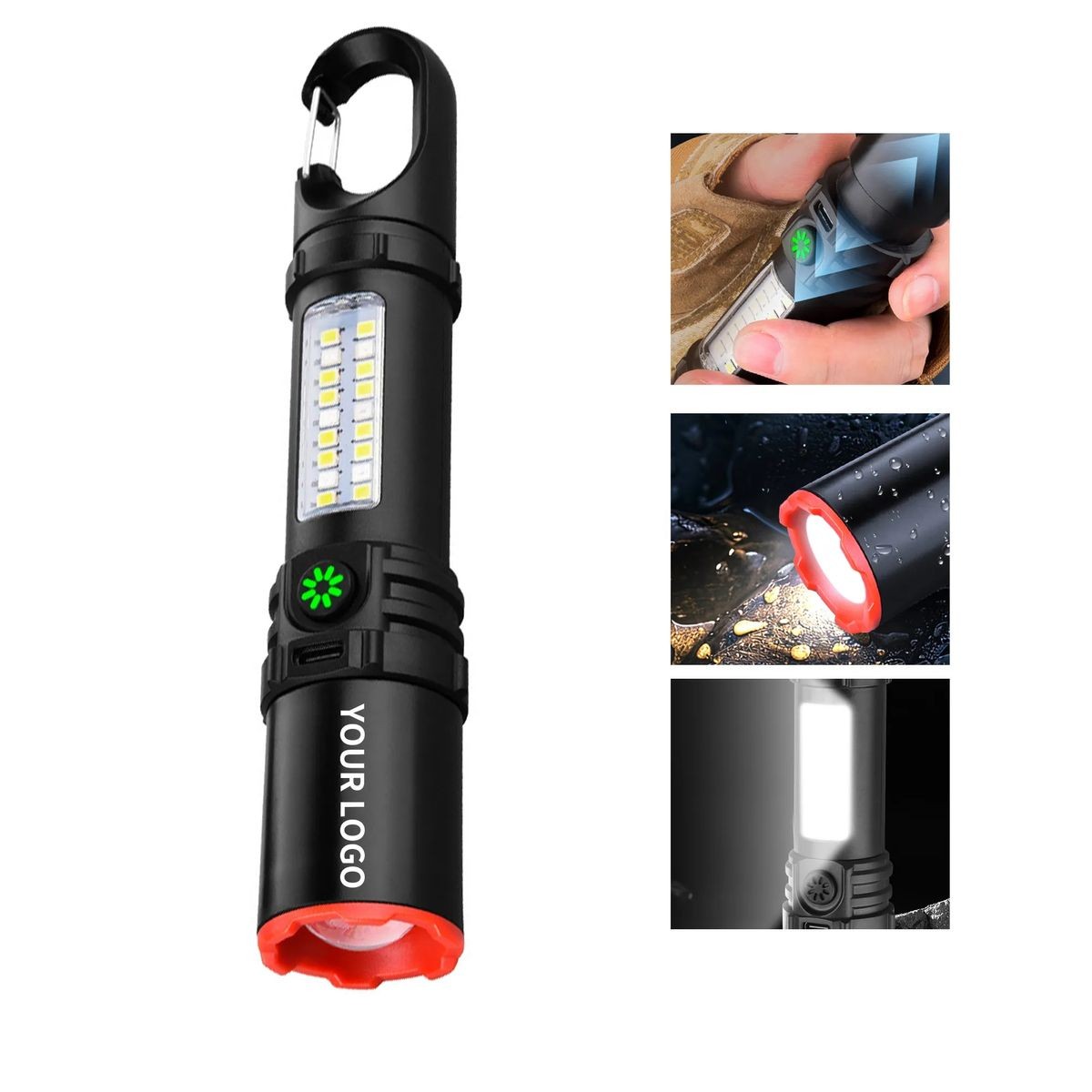 Waterproof LED Flashlight with Rechargeable Battery 1