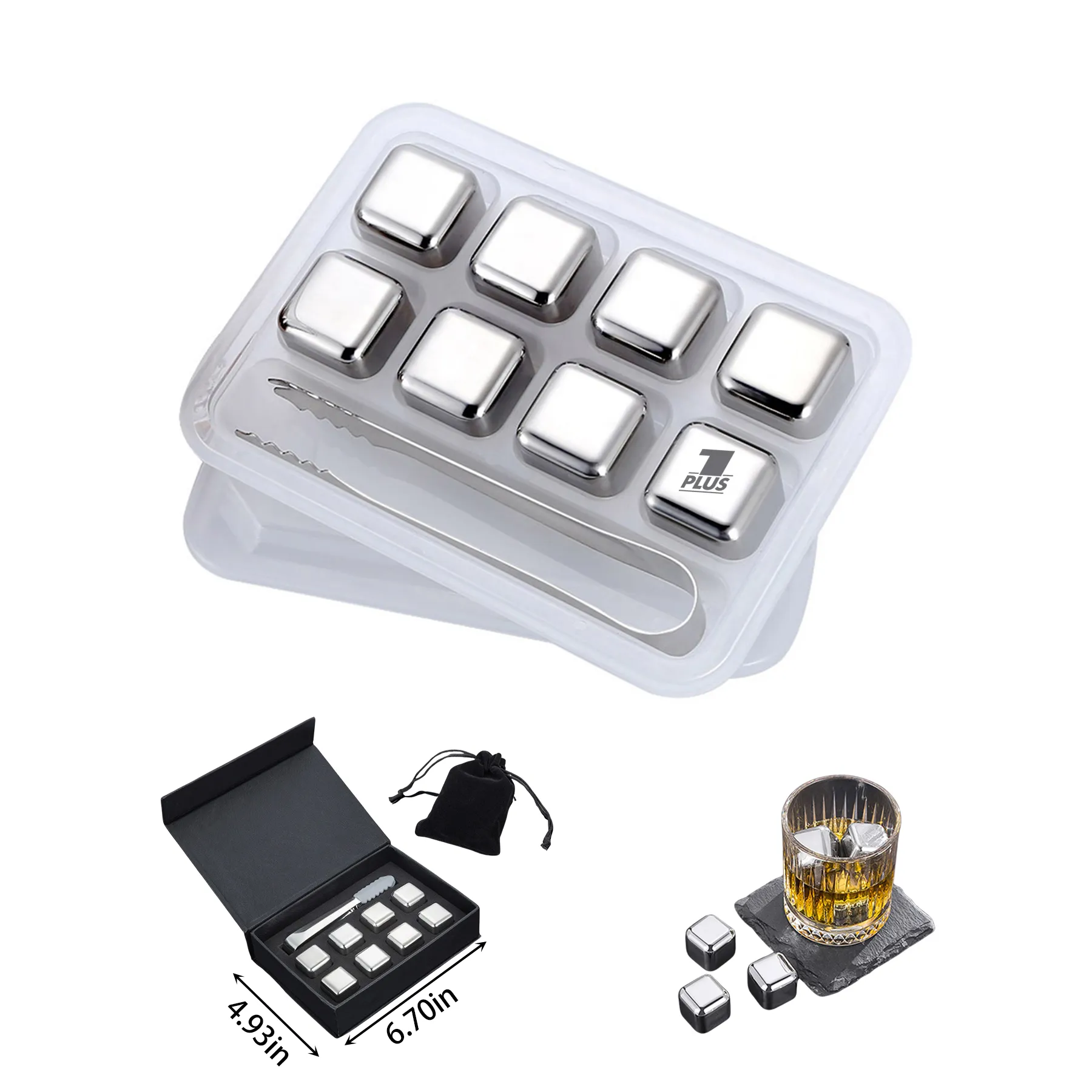 Whiskey Square Ice Cube Gift Set 4