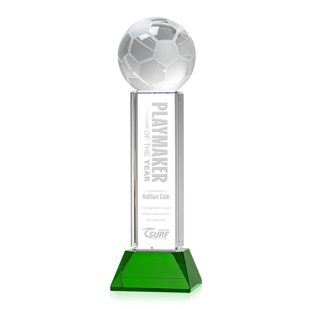 Soccer Ball Award on Stowe Base - Green 16