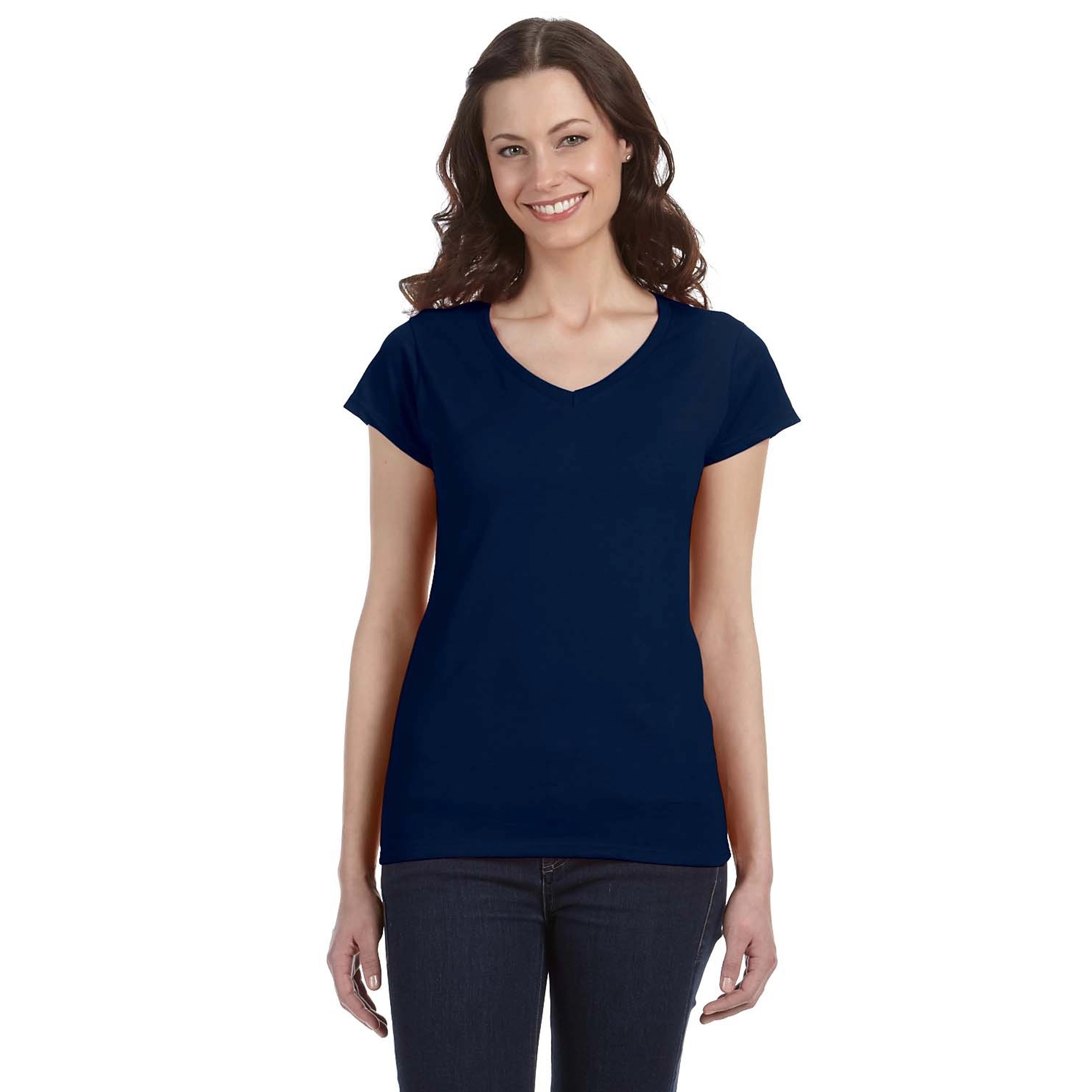 Gildan ladies' Softstyle 4.5 oz Fitted V-Neck T-Shirt 11