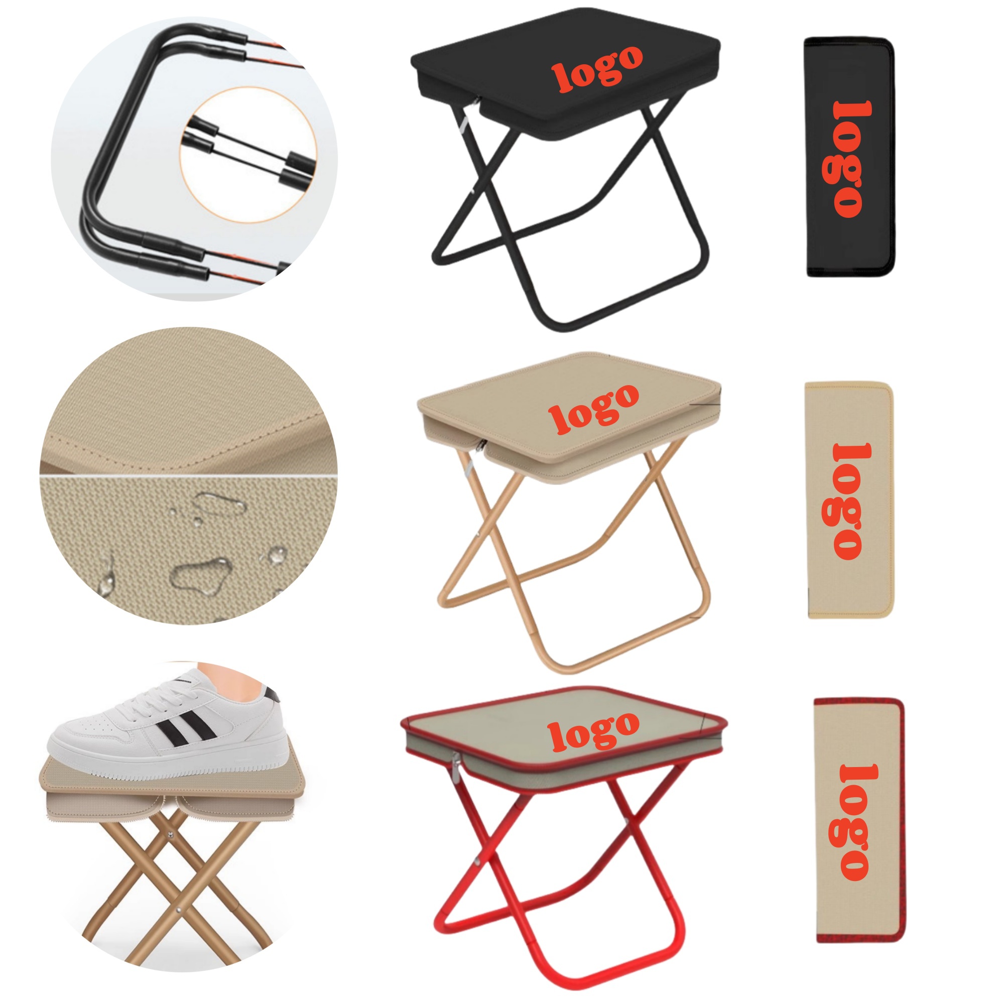 Collapsible Outdoor Stool -MOQ 100pcs & Fishing/Camping Use 2