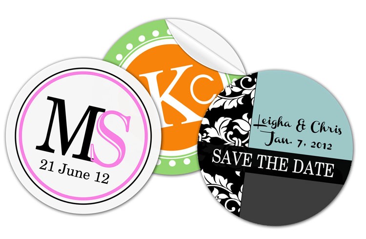 Wedding Circle Sticker-Label / Decal - Vinyl UV Coated - 3 Inch Diameter 2