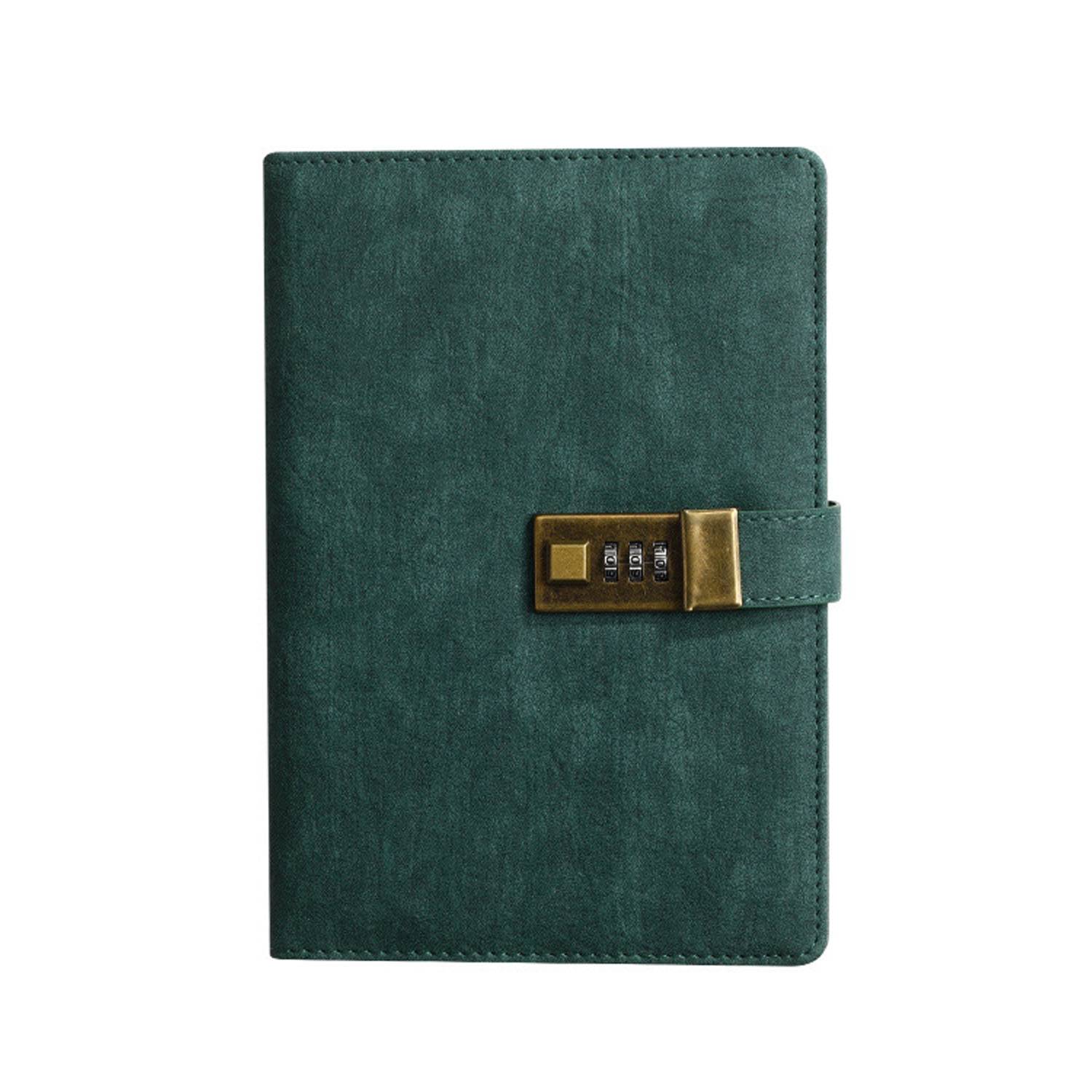 A5 PU Leather Journal Notebook w/ Metal Password Lock 5