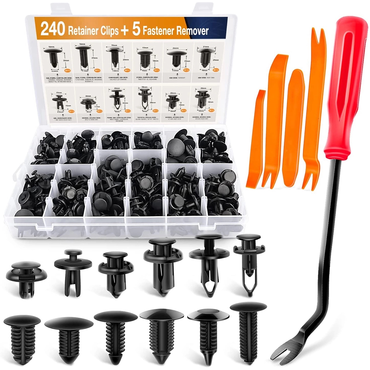 240Pcs Auto Push Pin Rivets Set 1