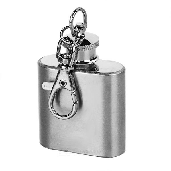 1 oz Stainless Steel Flask Keychain 2