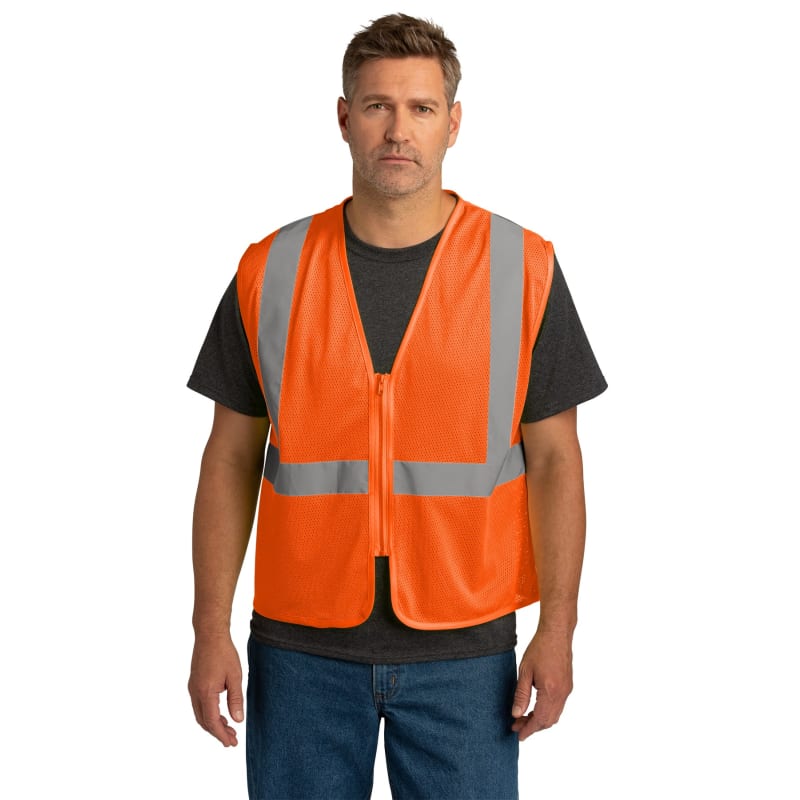 CornerStone ANSI 107 Class 2 Economy Mesh Zippered Vest. 1