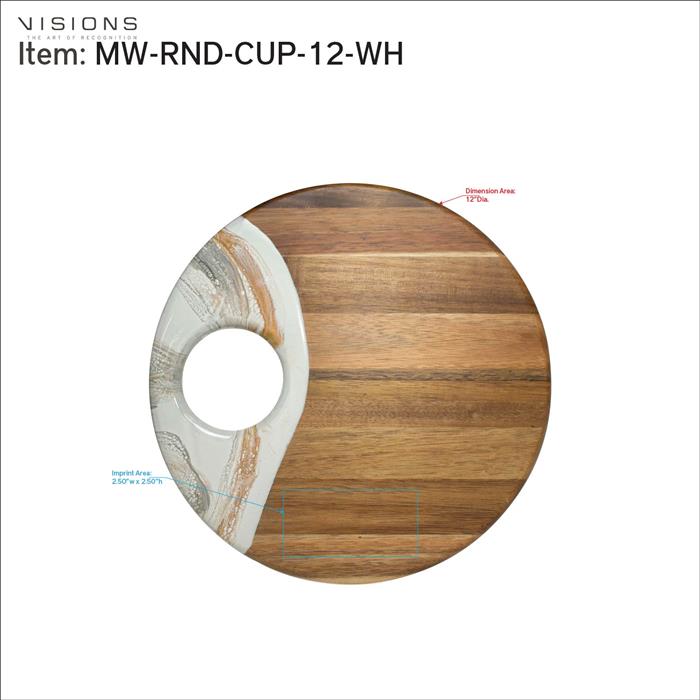 Large Round Acacia Board With Dip Holder 51