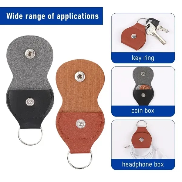 Leather Guitar Pick Holder Case Keychain 5