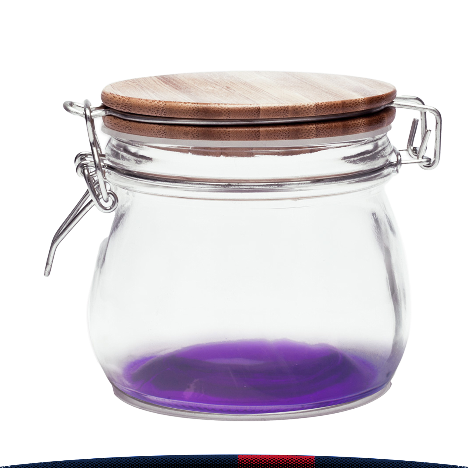 16 oz Glass Candy Jars with Wire Wooden Lids 11