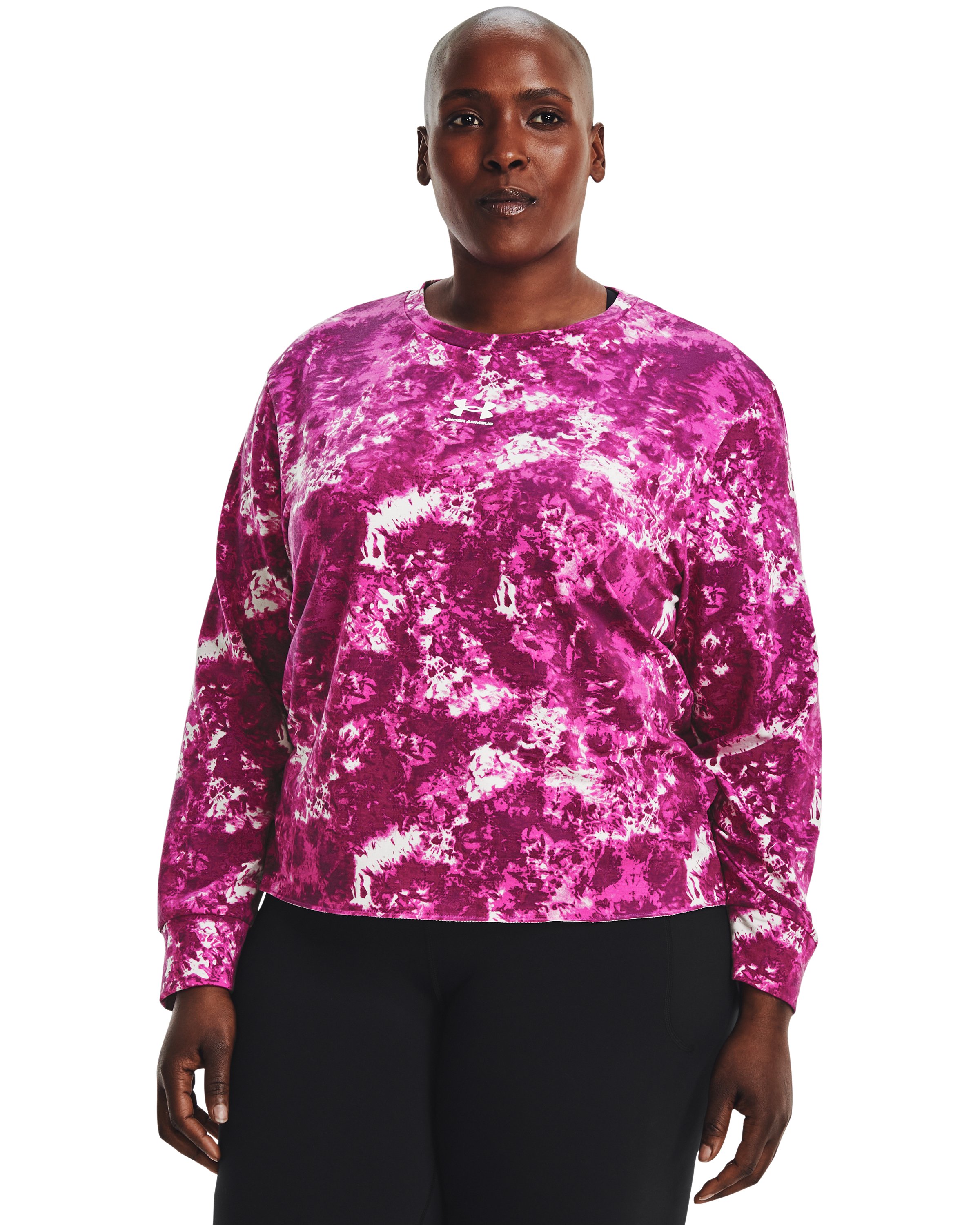 Women's UA Rival Terry Printed Crew 5