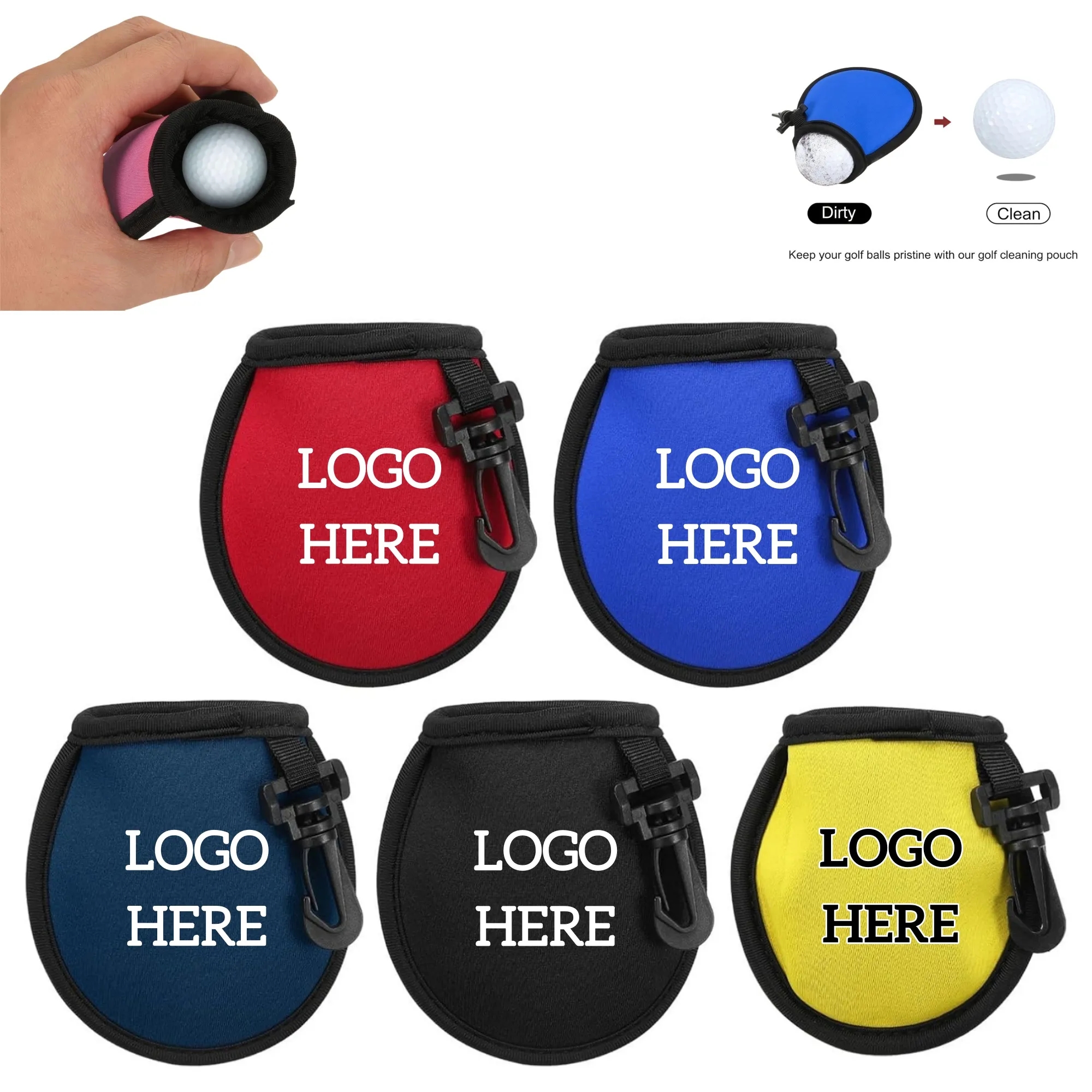 Portable Neoprene Golf Ball Cleaner 6