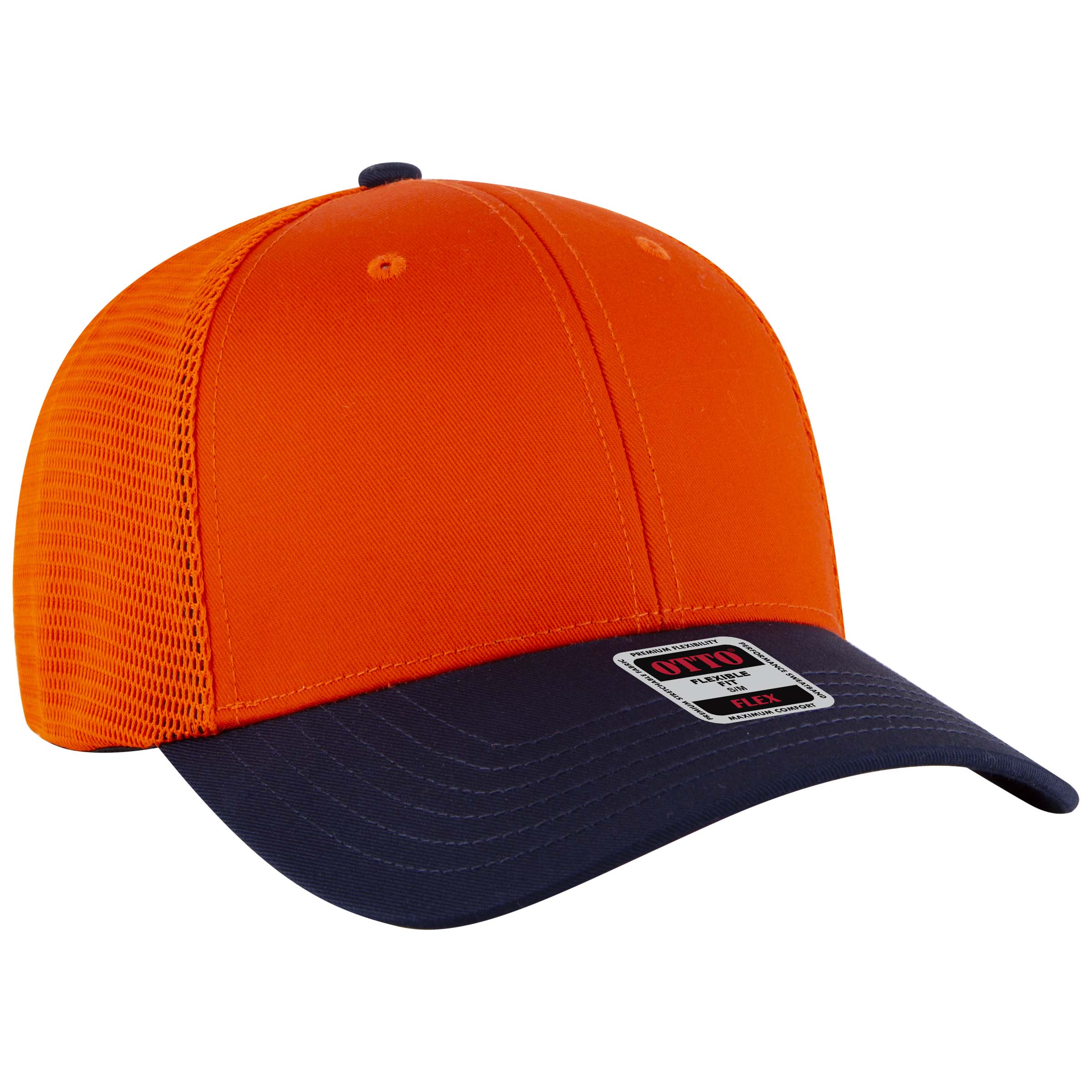 OTTO CAP® OTTO FLEX® Fitted 6 Panel Low Profile Mesh Back Trucker Hat 3