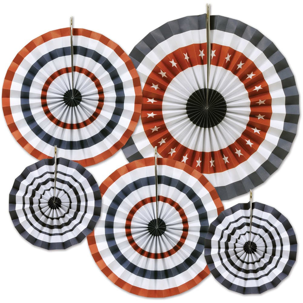 Patriotic Paper Fans - Assorted 2