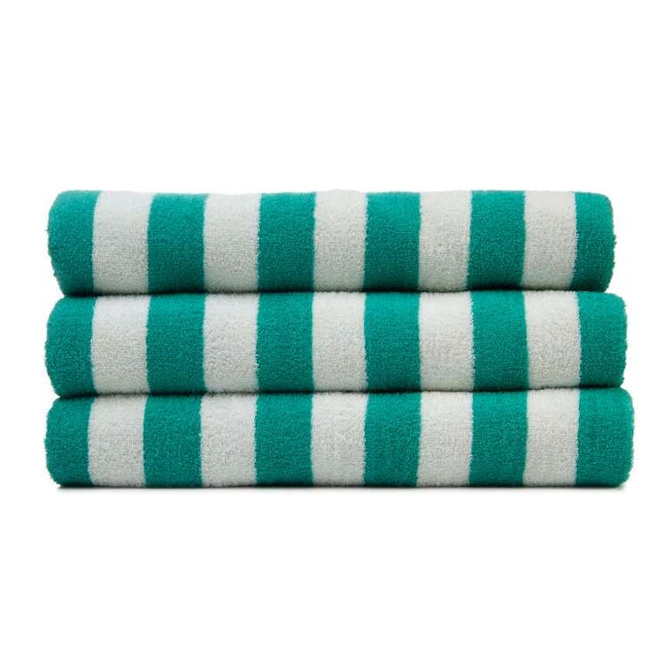 Jewel Cabana Stripe Pool Towels - 35x70 Green 2