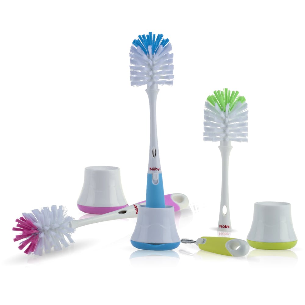 Nuby Baby Bottle Brushes - Stand Included 2