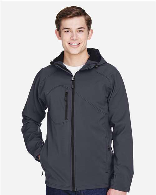 Men's Prospect Two-Layer Fleece Bonded Soft Shell Hooded Jacket - 88166 4