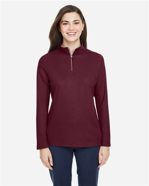 Women's Fusion ChromaSoft™ Pique Quarter-Zip Pullover - CE405W 59