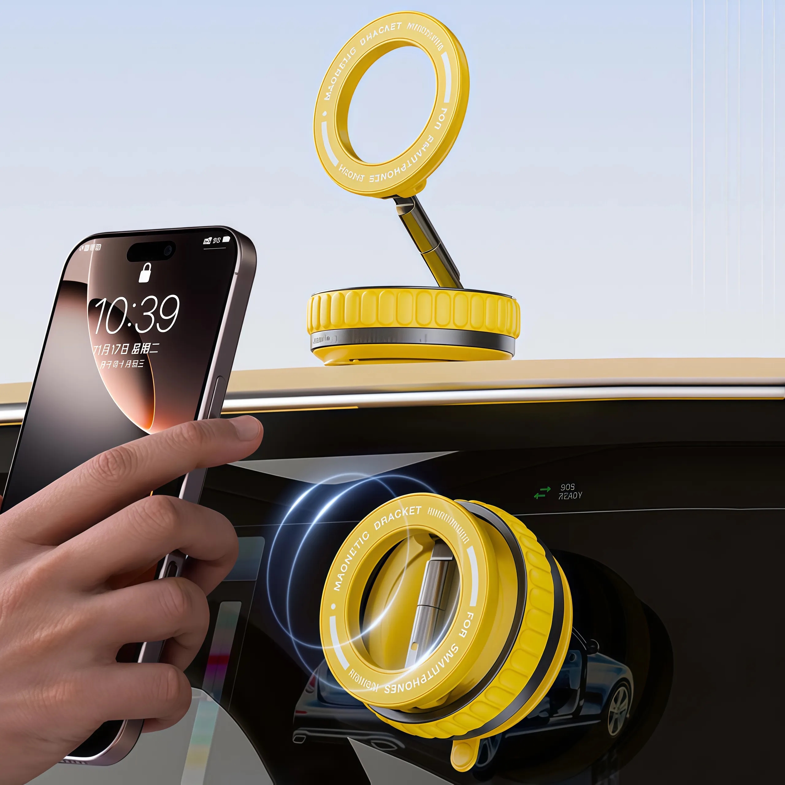 Car Phone Holder with Strong Magnet and Vacuum Base 5