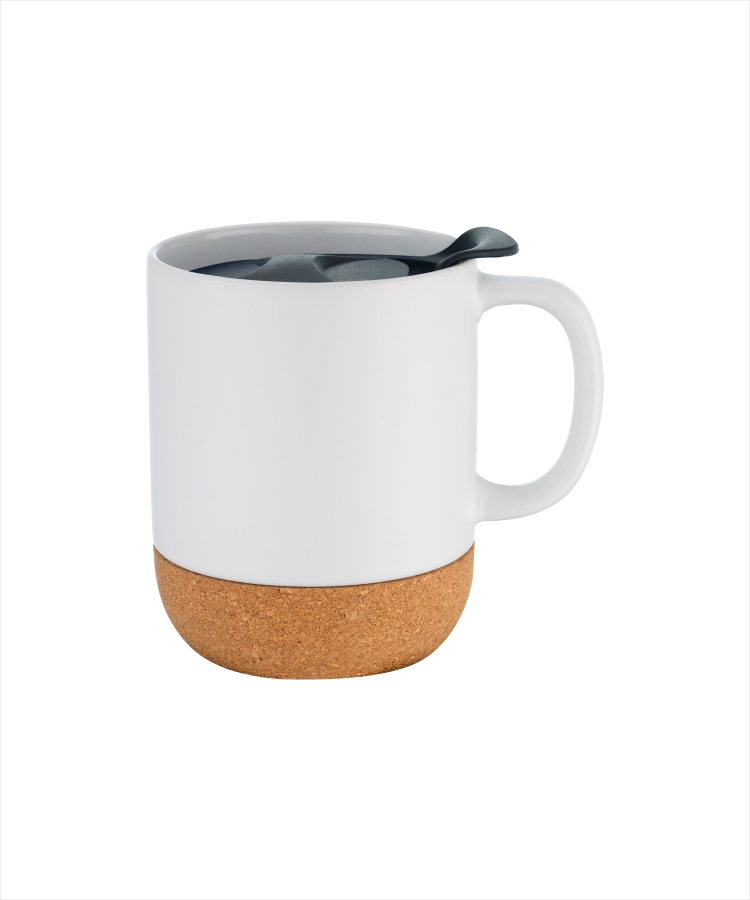 Union Printed - 12oz cork base ceramic mug w/ lid 4