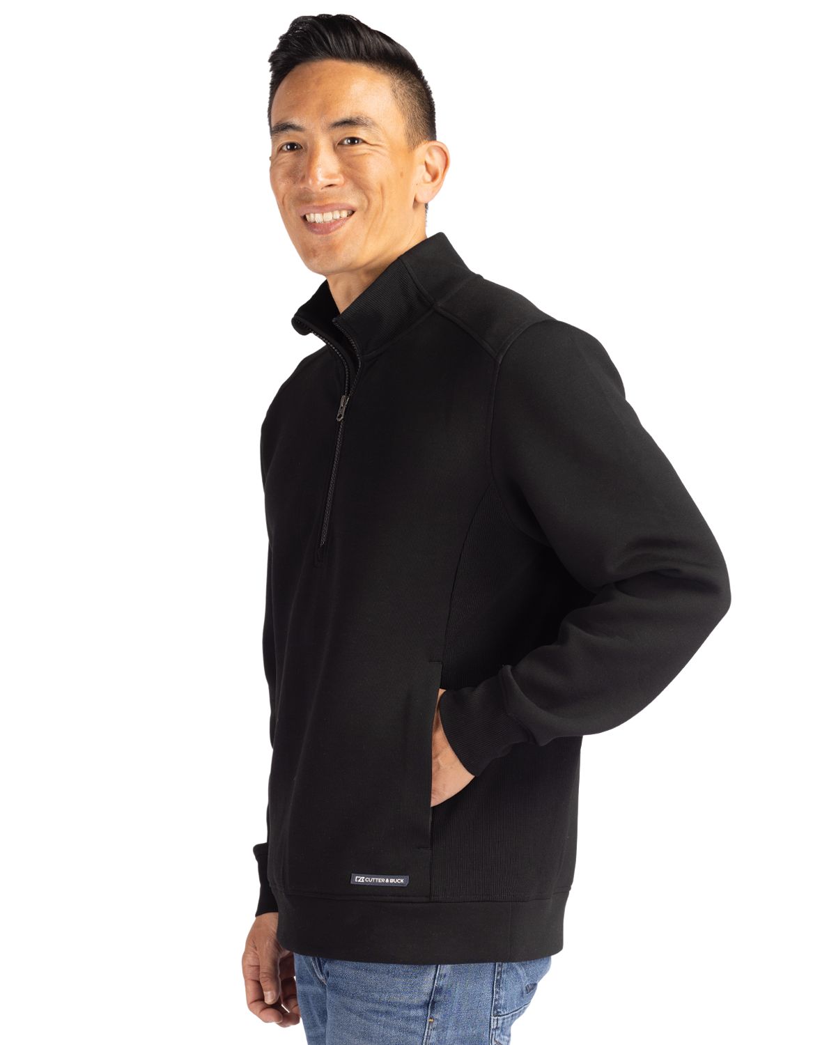Cutter & Buck Roam Recycled Buttery-Soft Knit Mens Quarter Zip Jacket 56