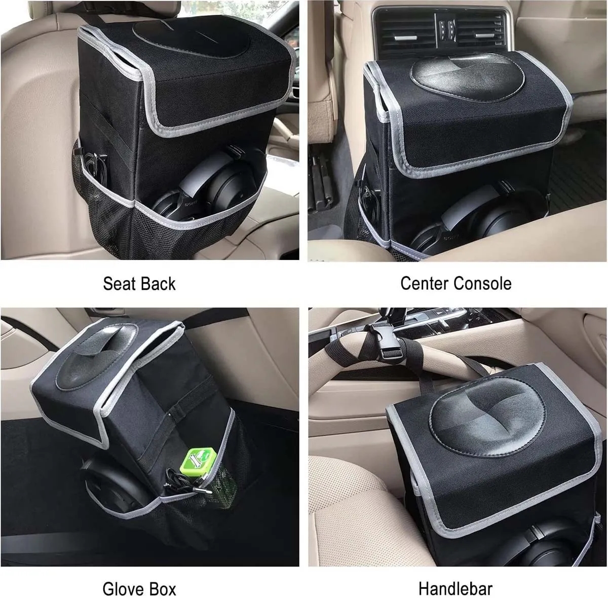 Foldable Car Trash Bag with Lid 2